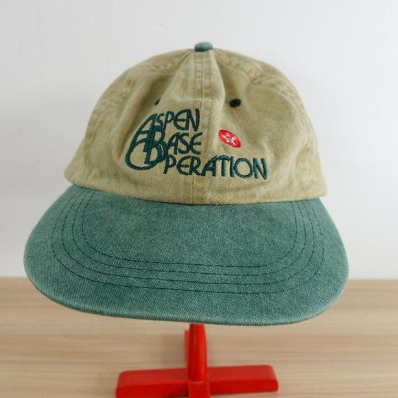 Aspen Base Operation Hat Green Baseball Cap Adjustable Cloth Strap Buckle CAMEO - Picture 4 of 9